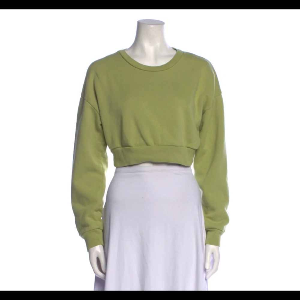 Reformation Green Cropped Sweater XS